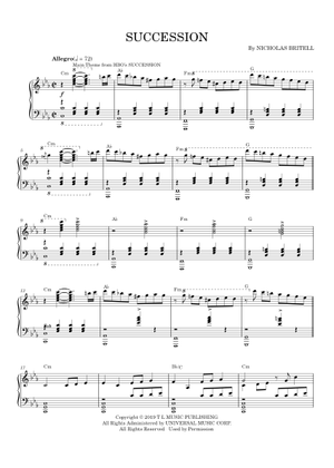 Succession Main Theme Sheet Music for Piano (Solo) | MuseScore.com