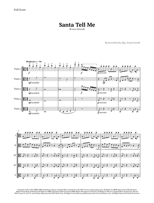 Santa Tell Me (Arr. Ander) - Ariana Grande (String Ensemble)