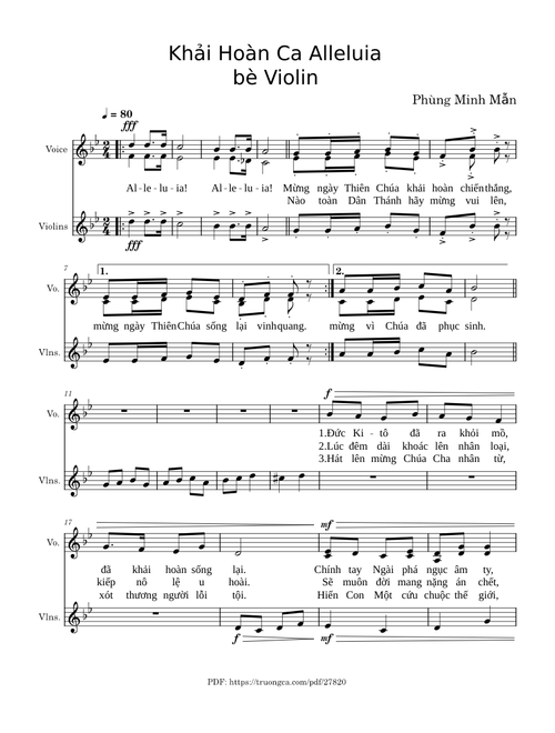 Khải Hoàn Ca Alleluia Bè Violin - Phùng Minh Mẫn