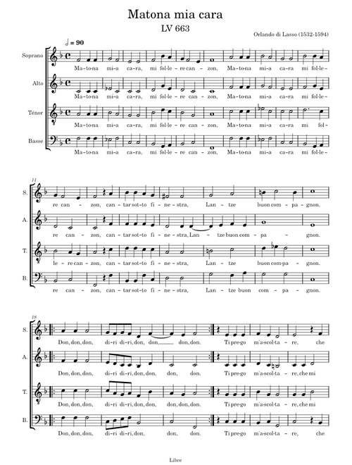 Matona mia cara, LV 663 – Orlande de Lassus (Orlando di Lasso)