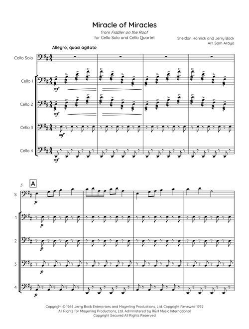 Miracle Of Miracles (Arr. Sam Araya) - Jerry Bock, Sheldon Harnick (Small Ensemble)