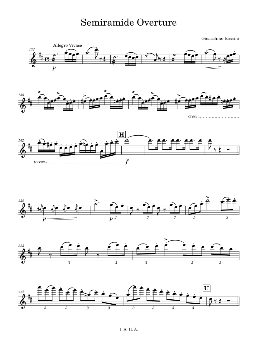 Semiramide - Flute Excerpt – Gioacchino Rossini Sheet Music for
