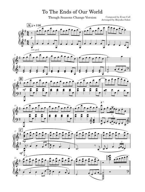 Though Seasons Change ~Violet Evergarden Piano Memories