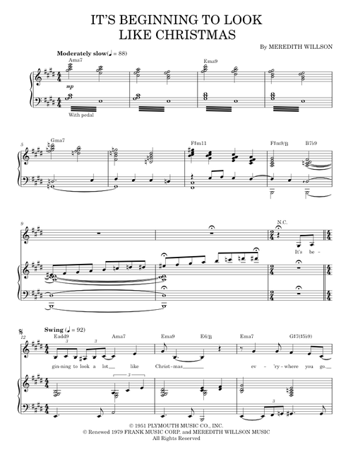 It's Beginning To Look Like Christmas - Michael Bublé Carpenters (Piano Vocal)