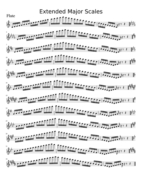 Flute Extended Major Scales