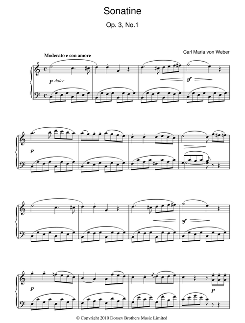 Sonatine, Op. 3, No. 1 - Carl Maria von Weber (Piano Solo)