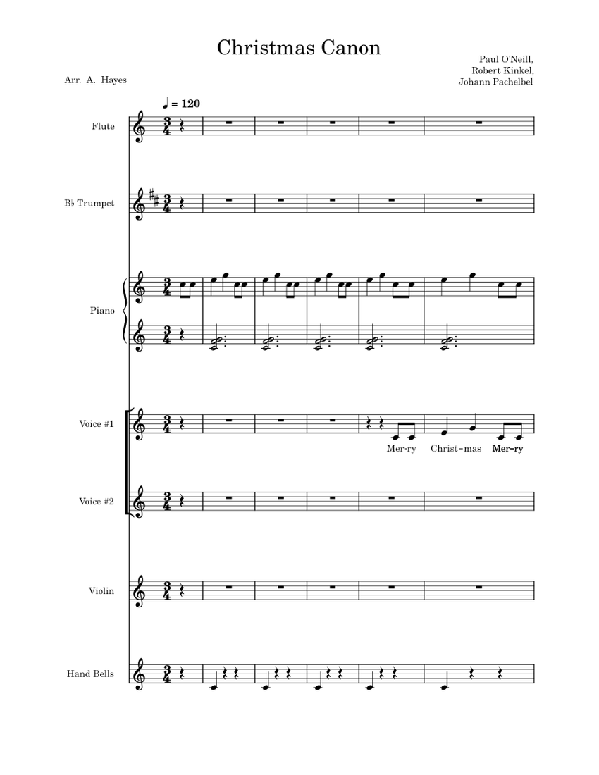 Christmas Canon Johann Pachelbel Christmas Canon Sheet music for