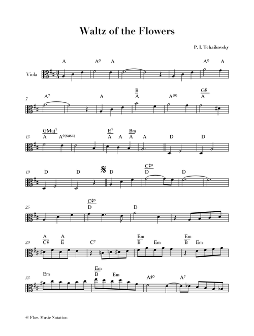 Waltz of the Flowers (from the Nutcracker) (Arr. DA Castro) - Piotr Ilitch Tchaikovski (Viola Solo)