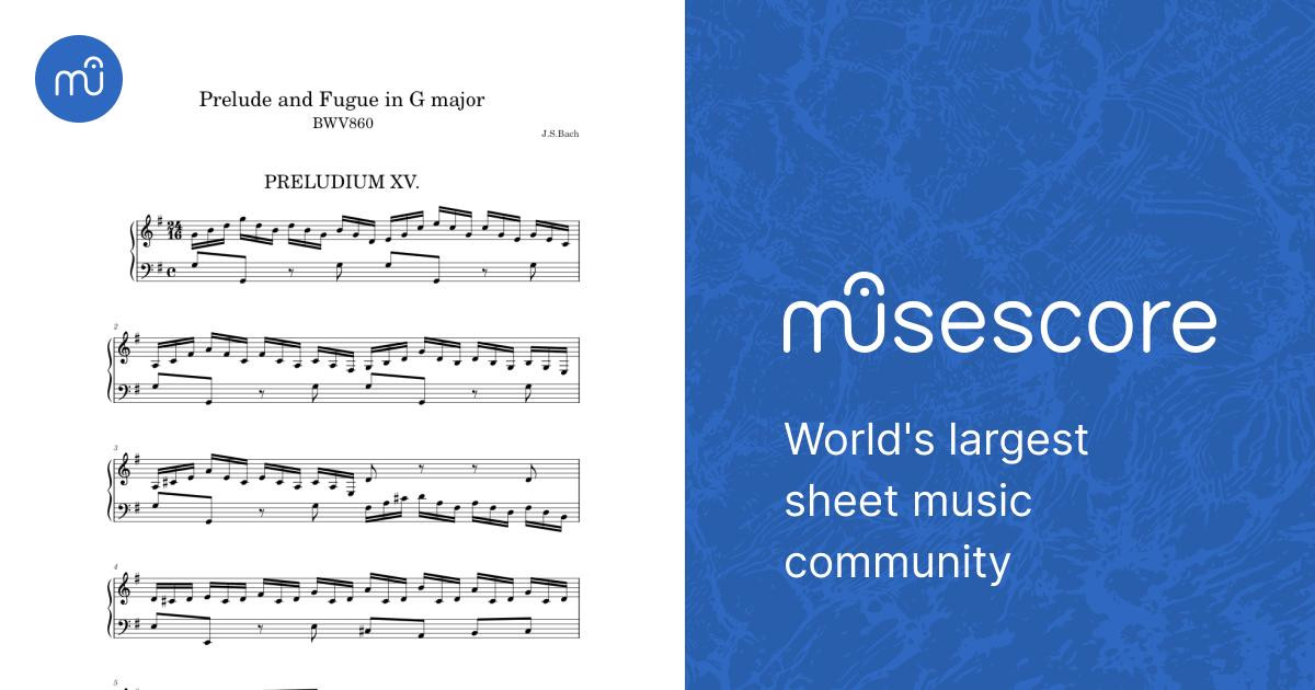 Prelude and Fugue in G major, BWV860 – J.S.Bach Sheet Music for