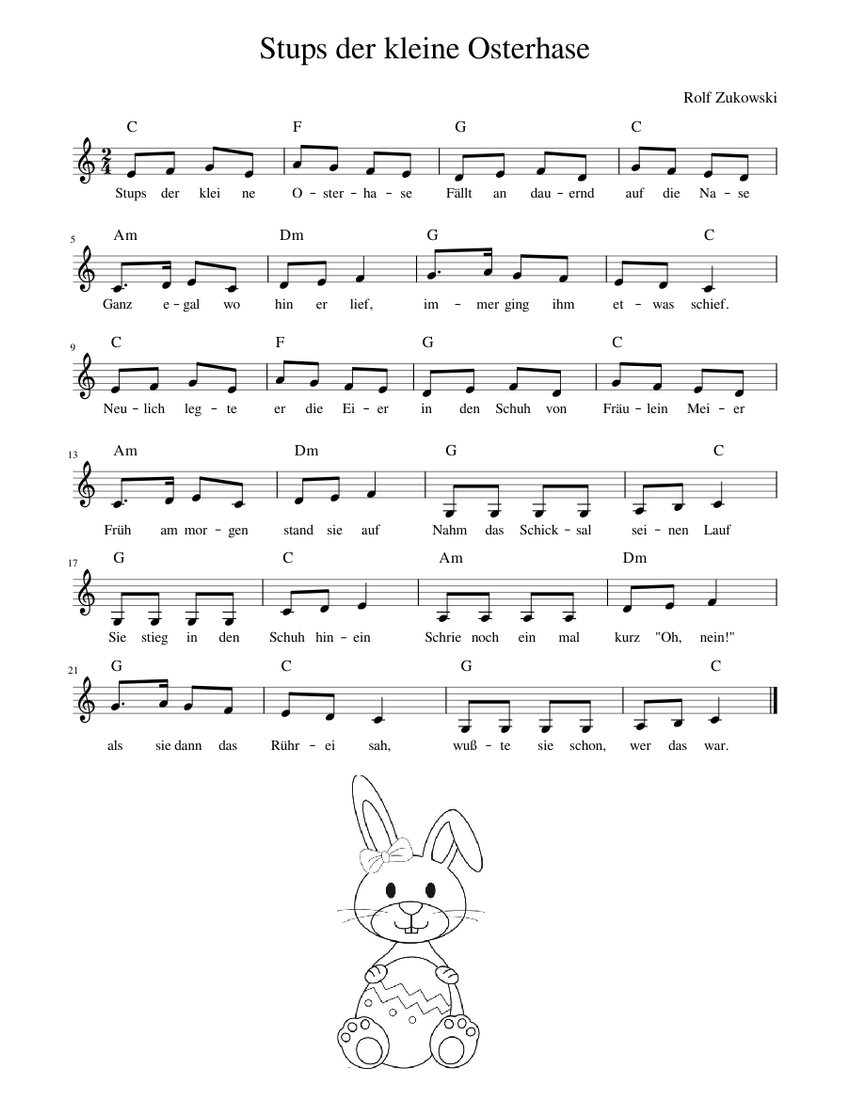 Best HD Pictures about  Stups Der Kleine Osterhase Noten  with No AI Images
