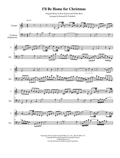 I'll Be Home For Christmas (Arr. Kenneth D. Friedrich) - Rascal Flatts (Brass Ensemble)