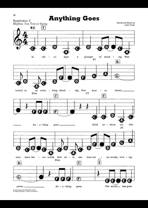Play Official version of Anything goes Sheet Music by Cole Porter for ...