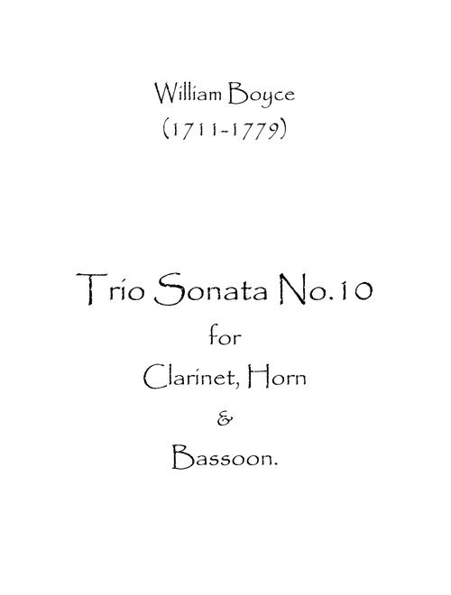 Trio Sonata No.10 (Arr. Spence Bundy) - William Boyce (Small Ensemble)