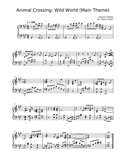 Animal Crossing: Wild World (Title Theme) – Kazumi Totaka Solo Piano Arrangement