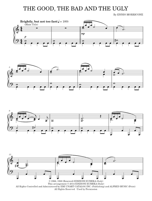 The Good, the Bad and the Ugly - Ennio Morricone (Piano Solo)