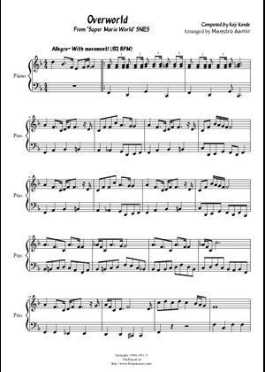 スーパーマリオ ワールド 楽譜 エレクトーン SUPER MARIO WORLD スーパーマリオワールド オープニング【PDF楽譜ダウンロード可