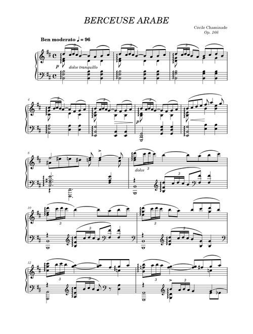 Cécile Chaminade - Berceuse Arabe, Op.166