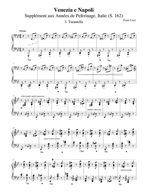 Liszt - Tarantella (Années de pèlerinage II: Venezia e Napoli)