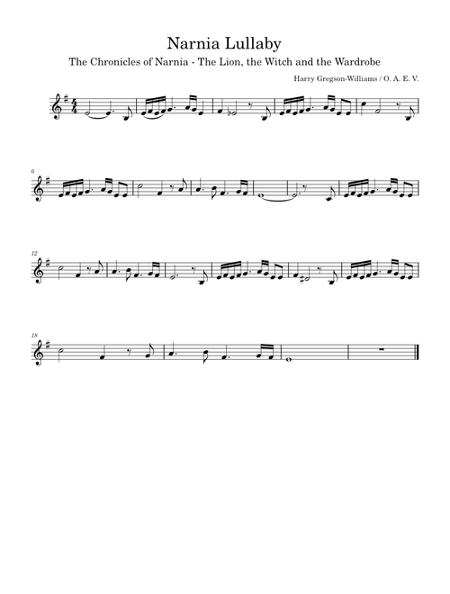The chronicles of narnia - a narnian lullaby – Misc Soundtrack