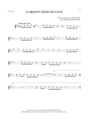 A Groovy Kind Of Love (Lead sheet with lyrics ) Sheet Music with
