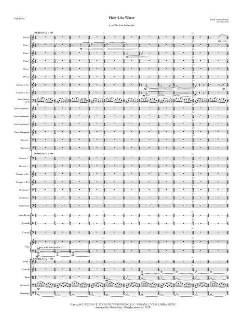 Flow Like Water - Score Only (Arr. Elena Ariza) - James Newton Howard (Full Orchestra)