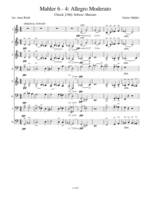 Mahler 6 - Satz 4: Allegro Moderato, [106] - Choral - Horn Oktett
