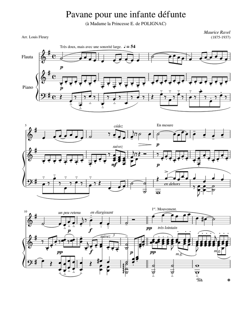 Ravel pavane piano outlet