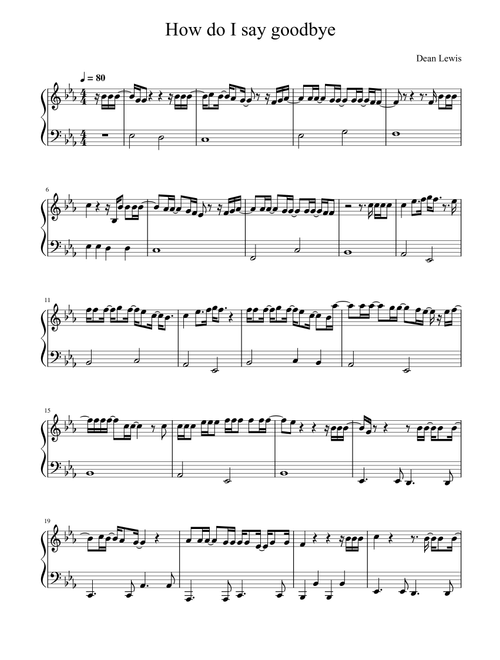 How Do I Say Goodbye (Arr. LaLa Music) - Dean Lewis (Piano Solo)
