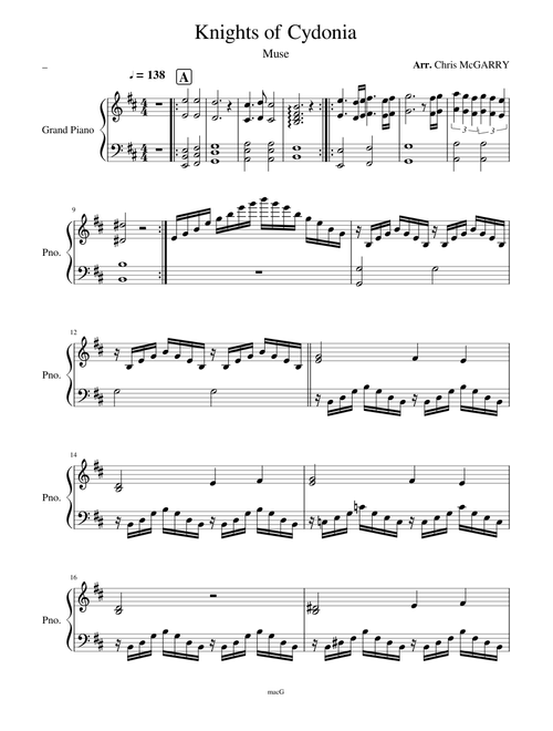 Knights of Cydonia - Muse (Piano & Voice)