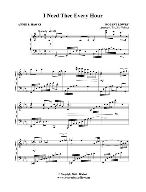 I Need Thee Every Hour - Piano Solo - Advanced (Arr. Lisa Nelson) - Lowry (Piano Solo)