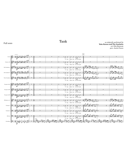 Tank! (Arr. Olin Gale Hannum) - Yoko Kanno (Marching Band)