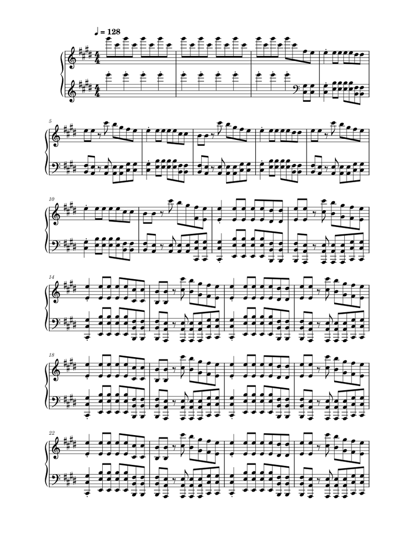 Levels Avicii Piano Cover (Half Finish) Sheet music for Piano (Solo