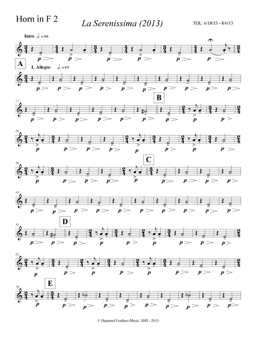 La Serenissima (2013) horn in F 2 - Thomas Oboe Lee (French Horn Solo)