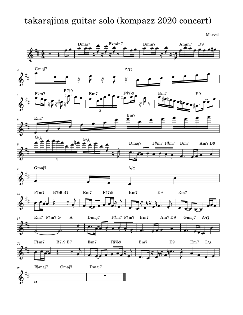 TAKARAJIMA – T-Square 宝島 For Jazz Combo Sheet music for