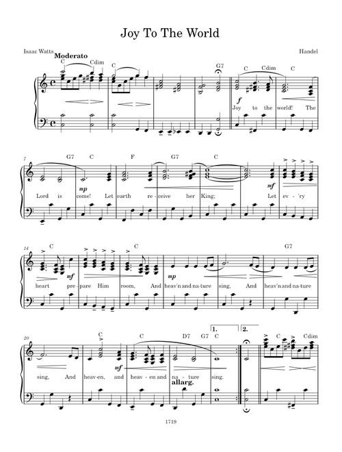 Joy To The World Handel/Isaac Watts