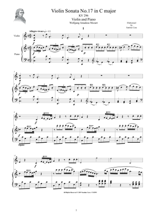 Violin Sonata in C major, K.296 - Wolfgang Amadeus Mozart Sheet