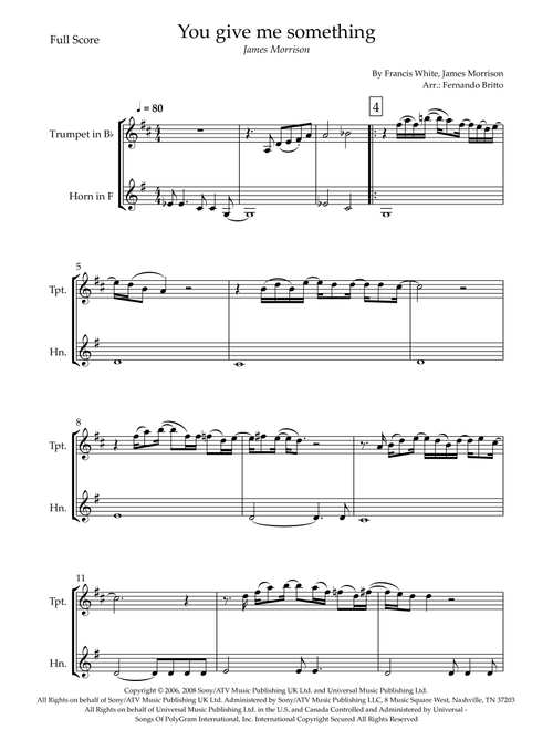 You Give Me Something (Arr. Fernando Britto) - James Morrison (Instrumental Duet)