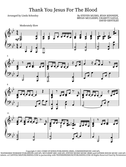 Thank You Jesus For The Blood (Arr. Linda Schooley) - Charity Gayle (Piano Solo)
