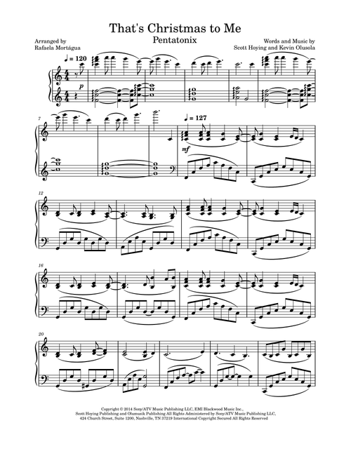 That's Christmas To Me (Arr. Rafaela Mortágua) - Pentatonix (Piano Solo)