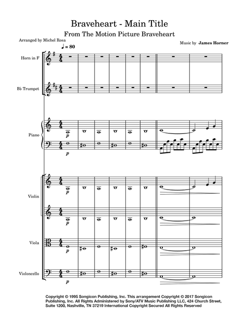Braveheart - Main Title (Arr. Harmonistas) - James Horner (Small Ensemble)