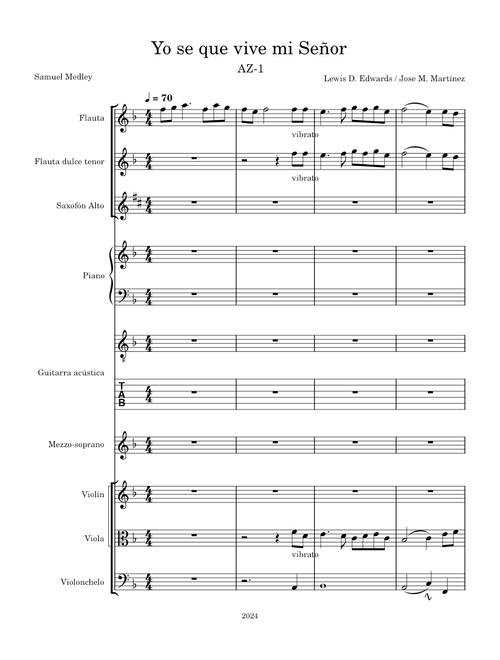Yo se que vive mi Señor/I Know That My Redeemer Lives – Arr Jose M Martínez