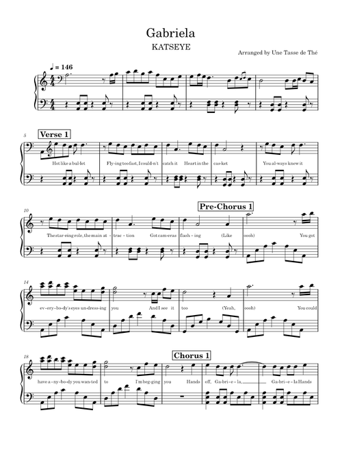 Gabriela – KATSEYE (piano arr. with lyrics)