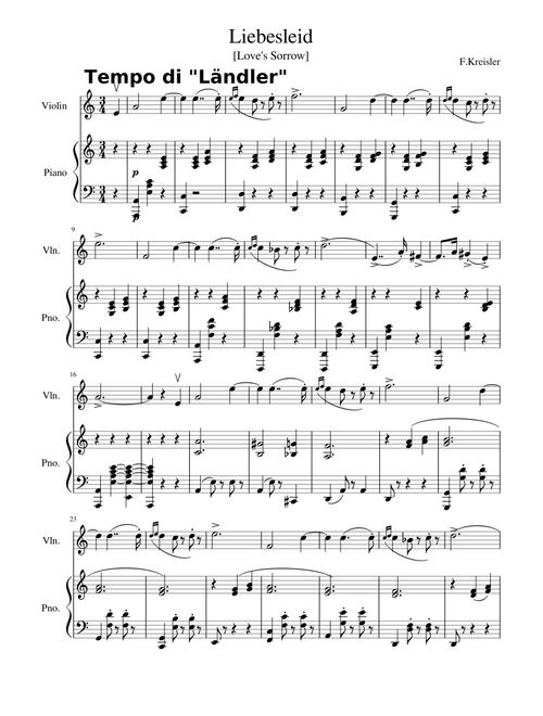 F.Kreisler - Liebesleid [Love's Sorrow]