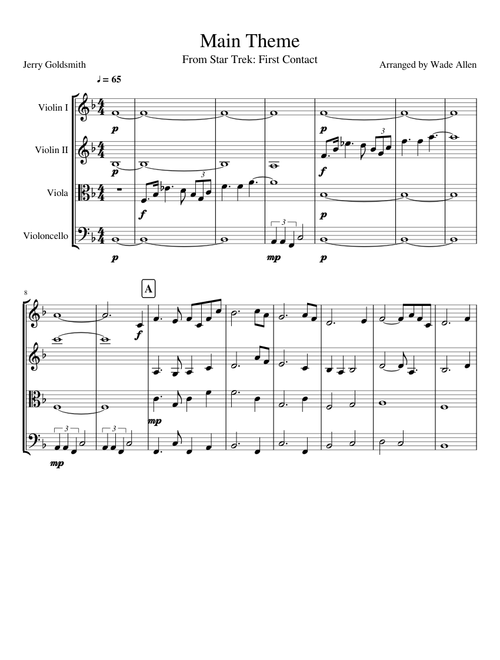 Star Trek: First Contact Main Theme for String Quartet