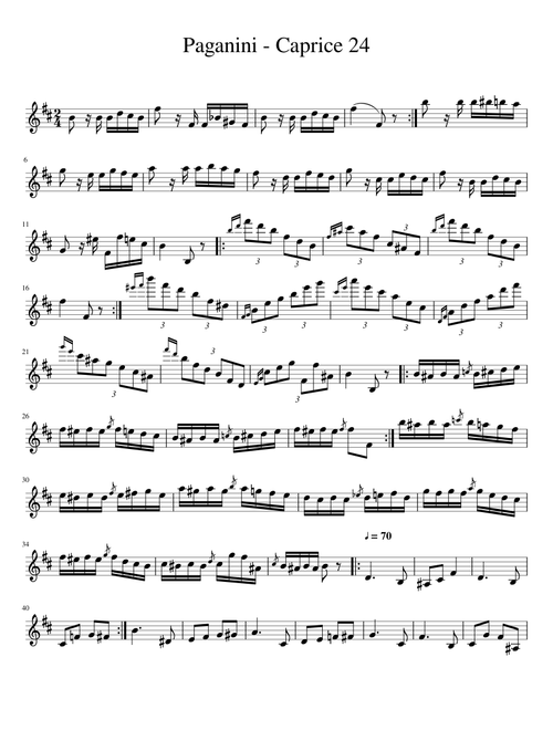 Paganini Caprice 24 for Bb Clarinet