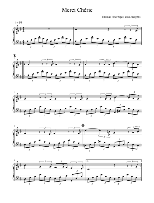 Merci Cherie (Arr. Desislava Zapryanova) - Udo Jurgens (Easy Piano)