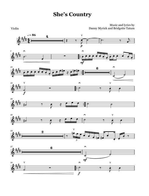 She's Country (Arr. David Lartey) - Jason Aldean (Violin Solo)