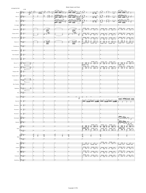 Blood Sweat and Tears for Symphonic Orchestra