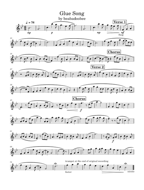 Glue Song - beabadoobee (Alto Saxophone)