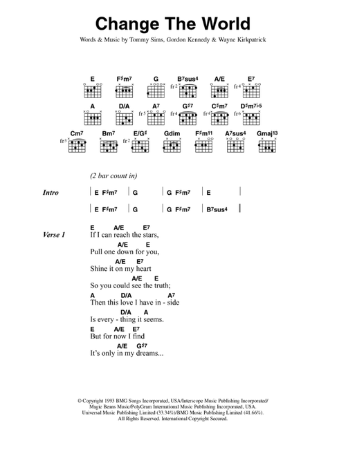 Change The World - Eric Clapton (Guitar Chords-Lyrics)